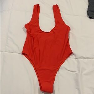 Red one piece swimsuit